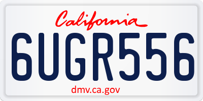 CA license plate 6UGR556