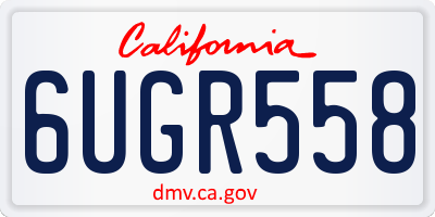 CA license plate 6UGR558