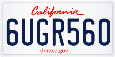 CA license plate 6UGR560