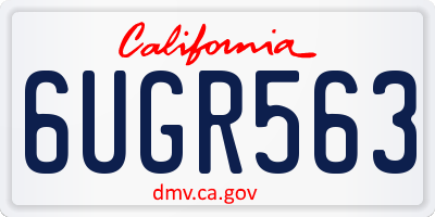 CA license plate 6UGR563