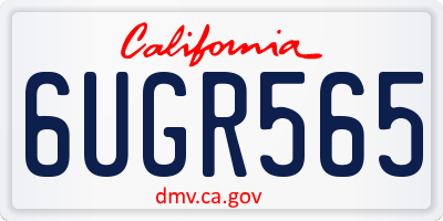 CA license plate 6UGR565
