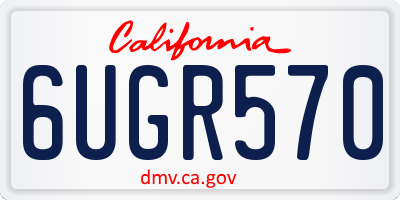 CA license plate 6UGR570