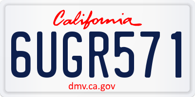CA license plate 6UGR571