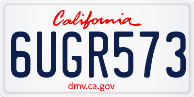 CA license plate 6UGR573