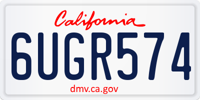 CA license plate 6UGR574