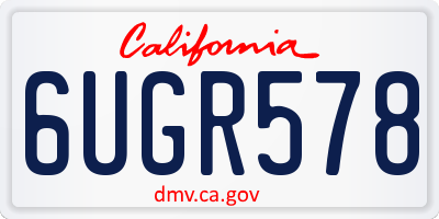 CA license plate 6UGR578