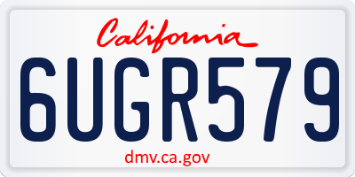 CA license plate 6UGR579