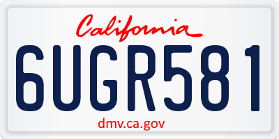 CA license plate 6UGR581