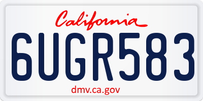 CA license plate 6UGR583