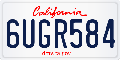 CA license plate 6UGR584