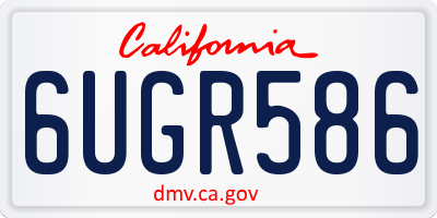 CA license plate 6UGR586