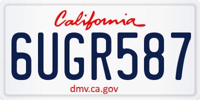 CA license plate 6UGR587