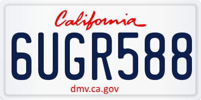 CA license plate 6UGR588