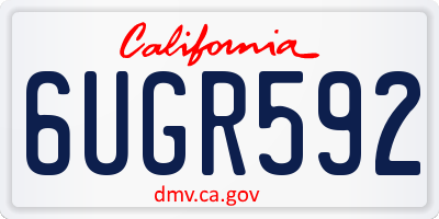 CA license plate 6UGR592