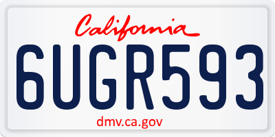 CA license plate 6UGR593