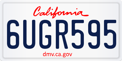 CA license plate 6UGR595