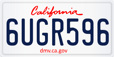 CA license plate 6UGR596