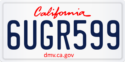 CA license plate 6UGR599