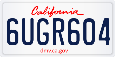 CA license plate 6UGR604