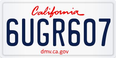 CA license plate 6UGR607
