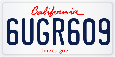 CA license plate 6UGR609