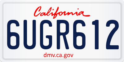 CA license plate 6UGR612