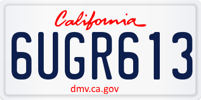 CA license plate 6UGR613