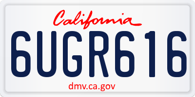 CA license plate 6UGR616