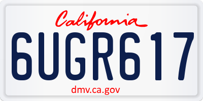 CA license plate 6UGR617