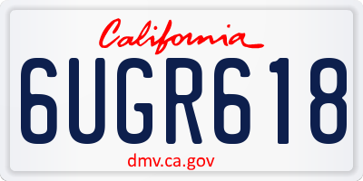 CA license plate 6UGR618