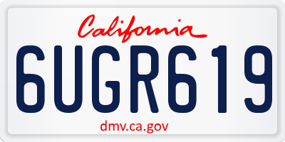 CA license plate 6UGR619