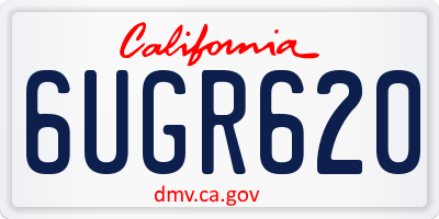 CA license plate 6UGR620