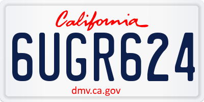 CA license plate 6UGR624