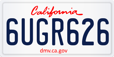 CA license plate 6UGR626