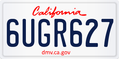 CA license plate 6UGR627