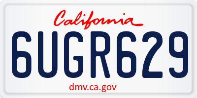 CA license plate 6UGR629