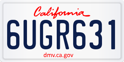 CA license plate 6UGR631