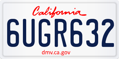 CA license plate 6UGR632