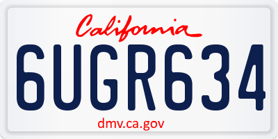 CA license plate 6UGR634