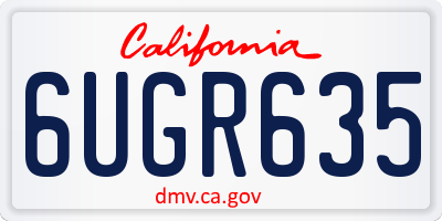 CA license plate 6UGR635