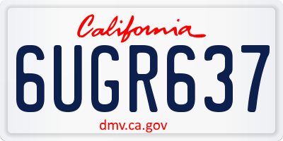 CA license plate 6UGR637