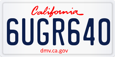 CA license plate 6UGR640