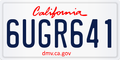 CA license plate 6UGR641