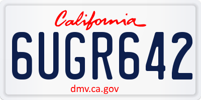 CA license plate 6UGR642