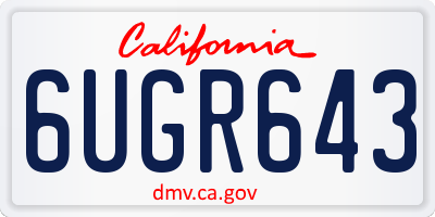 CA license plate 6UGR643