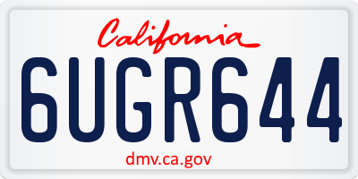 CA license plate 6UGR644