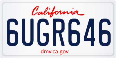 CA license plate 6UGR646