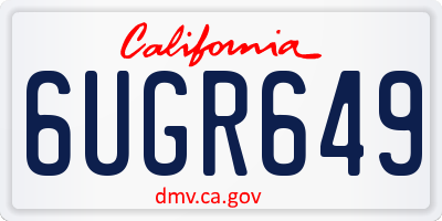 CA license plate 6UGR649