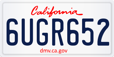 CA license plate 6UGR652