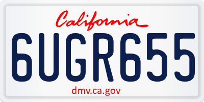 CA license plate 6UGR655
